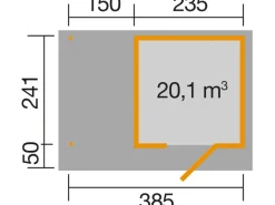 Holz-Gartenhaus Designhaus 172 Flachdach Lackiert 314 cm*Weka Clearance
