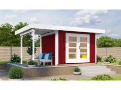Holz-Gartenhaus Flachdach Lasiert 442 cm x 315 cm*Weka New