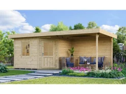 Holz-Gartenhaus Flachdach Unbehandelt 593 cm x 339 cm*Weka Best