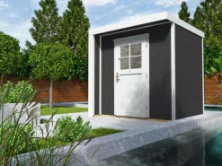 Weka Gartenlauben|Holz-Gartenhaus Flachdach Lasiert 209 cm x 215 cm