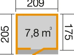 Weka Gartenlauben|Holz-Gartenhaus Flachdach Lasiert 209 cm x 215 cm
