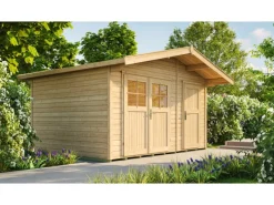 Holz-Gartenhaus Lago Satteldach Unbehandelt 400 cm x 320 cm*Weka Outlet