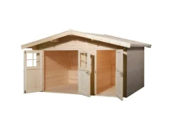 Holz-Gartenhaus Lago Satteldach Unbehandelt 400 cm x 320 cm*Weka Outlet