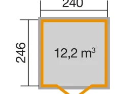 Weka Laubbläser|Holz-Gartenhaus Satteldach Unbehandelt 240 cm x 286 cm