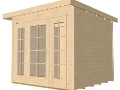 Holz-Gartenhaus Panorama Flachdach Unbehandelt 235 cm x 286 cm*Weka New