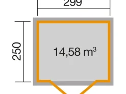 Weka Gartenlauben|Holz-Gartenhaus Pesaro Flachdach Unbehandelt 299 cm x 293 cm