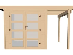 Holz-Gartenhaus Pesaro Flachdach Unbehandelt 414 cm x 293 cm*Weka Clearance