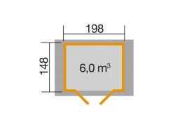 Weka Gartenlauben|Holz-Gartenhaus Satteldach Unbehandelt 171 cm
