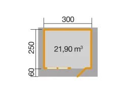 Weka Gartenlauben|Holz-Gartenhaus Satteldach Unbehandelt 320 cm