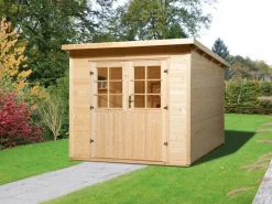 Holz-Gartenhaus Taro C Natur 295 cm x 300 cm inkl. Massivholzboden*Weka Sale