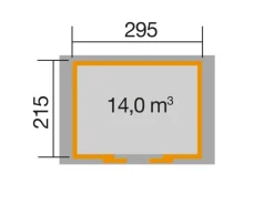 Kinder Weka Kinder-Gartengeräte|Holz-Gartenhaus Tonnendach Unbehandelt 295 cm x 241 cm