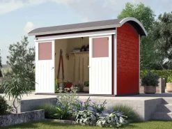 Holz-Gartenhaus Tonnendach Lasiert 295 cm x 241 cm*Weka Best