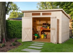 Weka Gartenlauben|Holz-Gartenhaus Triest Pultdach Unbehandelt 299 cm x 299 cm