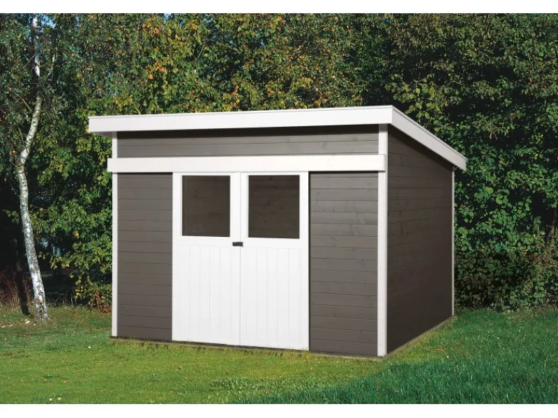 Weka Gartenlauben|Holz-Gartenhaus Turin Pultdach Lasiert 295 cm x 249 cm