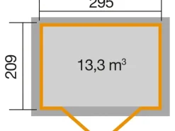 Weka Gartenlauben|Holz-Gartenhaus Gartenhaus 264 Pultdach Lasiert 249 cm