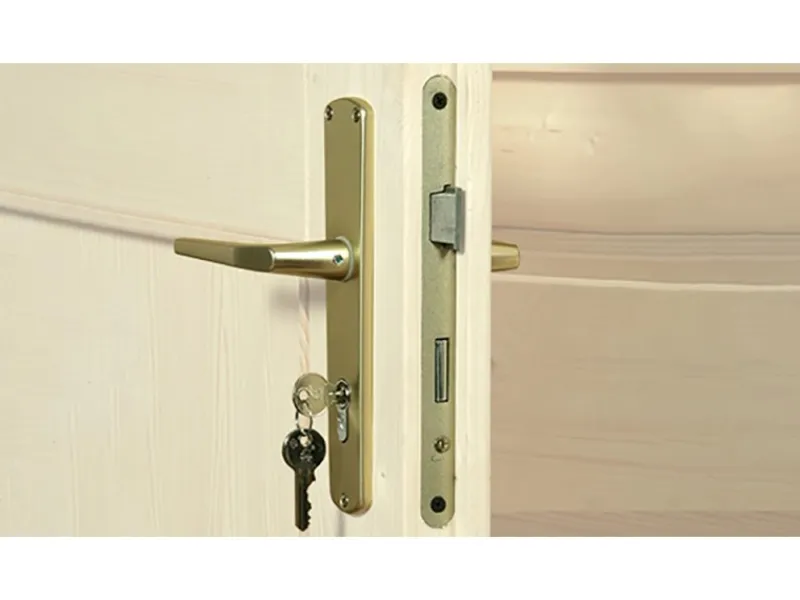 Weka Rasenwalze|Gartenwalze|Holz-Gartenhaus Line Flachdach Lasiert 235 cm x 316 cm