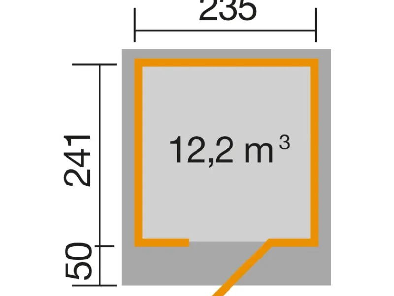 Weka Rasenwalze|Gartenwalze|Holz-Gartenhaus Line Flachdach Lasiert 235 cm x 316 cm