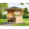 Weka Gartenlauben|Pavillons|Holz-Pavillon Mainau Natur unbehandelt 223 cm x 257 cm