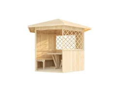 Weka Gartenlauben|Pavillons|Holz-Pavillon Mainau Natur unbehandelt 223 cm x 257 cm