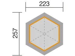 Weka Gartenlauben|Pavillons|Holz-Pavillon Mainau Natur unbehandelt 223 cm x 257 cm