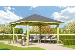 Weka Pavillons|Holz-Pavillon Paradies imprägniert 357 cm x 357 cm Größe 4