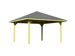 Weka Pavillons|Holz-Pavillon Paradies imprägniert 357 cm x 357 cm Größe 4
