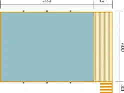 Weka Aufstellpools|Massivholzpool 595 Gr.2 490 x 644 x 203 cm Blau Mosaik