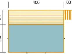 Weka Aufstellpools|Massivholzpool 595 Gr.1 Technikraum/Sonnendeck 490x309x203 cm SandMix