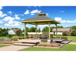 Weka Pavillons|Pavillon Gartenoase 651 Gr. 2 mit Dachaufsatz 380 cm x 380 cm