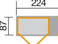 Weka Kaminholzregale|Gartenschränke|Terrassenschrank Größe 2 mit Doppeltür und Schleppdach Natur