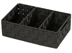 Wenko Universalboxen|Organizer Adria Schwarz 3 Fächer mit Griff 6 l Polypropylen 32 x 10 x 21cm