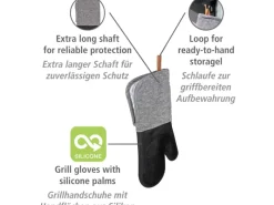 Wenko Grillzubehör|Topfhandschuhe Ada 2er-Set Silikon-Handflächen Schwarz