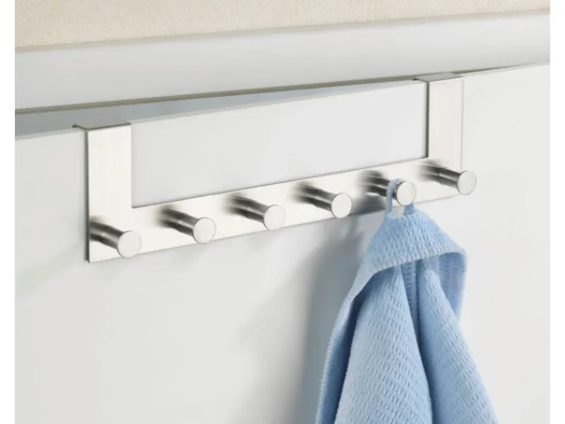 Wenko Rechen|Türgarderobe Celano 6 Haken Edelstahl rostfrei