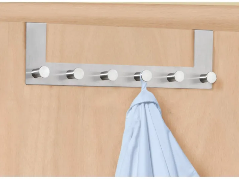 Wenko Rechen|Türgarderobe Celano 6 Haken Edelstahl rostfrei