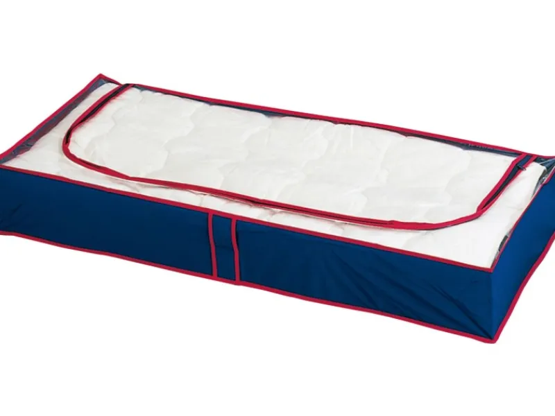 Wenko Fitnessgeräte|Unterbettkommode Blau-Rot 4er Set 15 cm x 100 cm x 45 cm