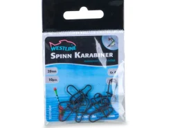 Spinn-Karabiner 18 kg Schwarz Matt 10 Stück*Westline Hot
