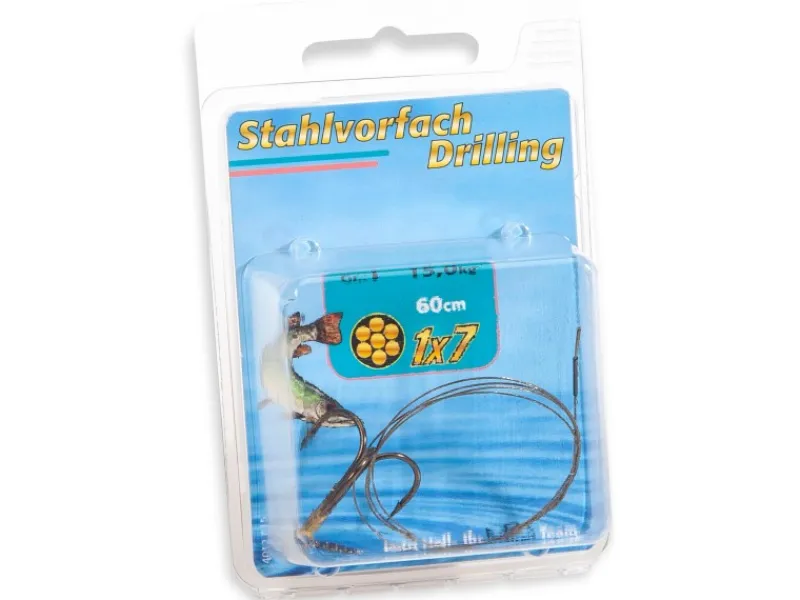 Westline Angeln|Stahlvorfach mit Drilling 60 cm 15 kg