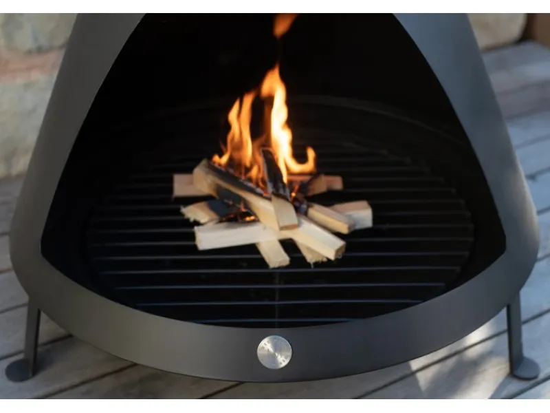 Westmann Feuerschalen|Gartenkamine|Feuerstelle inkl. Rauchablass Schwarz