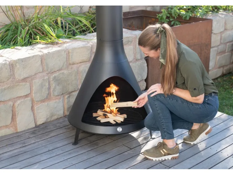 Westmann Feuerschalen|Gartenkamine|Feuerstelle inkl. Rauchablass Schwarz