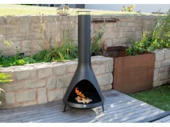 Westmann Feuerschalen|Gartenkamine|Feuerstelle inkl. Rauchablass Schwarz