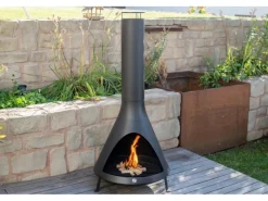 Westmann Feuerschalen|Gartenkamine|Feuerstelle inkl. Rauchablass Schwarz