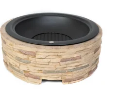 Westmann Feuerschalen|Feuerstelle mit Abfanggitter Steinoptik