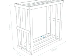 Westmann Kaminholzregale|Holz Kaminholzregal Harald Anthrazit 52x108x106 cm