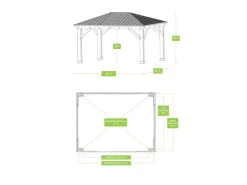 Westmann Pavillons|Gartenlauben|Holz Pavillon Devon 371 cm x 490 cm FSC®