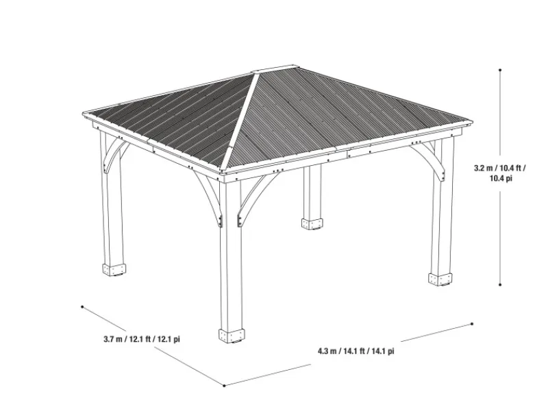 Westmann Gartenlauben|Holz Pavillon Devon 366 cm x 427 cm FSC®