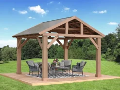 Westmann Pavillons|Gartenlauben|Holz Pavillon Yukon 427 cm x 366 cm FSC®