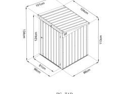 Müllbox 1-fach Grau BxT: 104 cm x 101 cm*Westmann Best