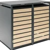 Westmann Mülltonnenboxen|Mülltonnenbox 2-fach 240 Liter Holzoptik