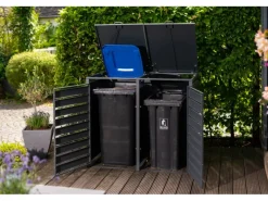 Westmann Mülltonnenboxen|Mülltonnenbox 2-fach 240 Liter Holzoptik