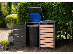 Westmann Mülltonnenboxen|Mülltonnenbox 2-fach 240 Liter Holzoptik